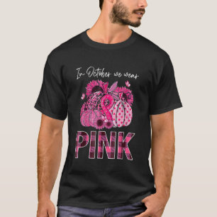 Camiseta Em outubro, Vestimos Colo de Cancer de Mama Rosa-R