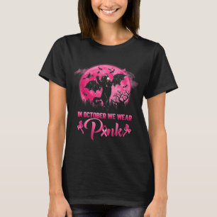 Camiseta Em outubro Vestimos Diversão Rosa De Gato Hallowee