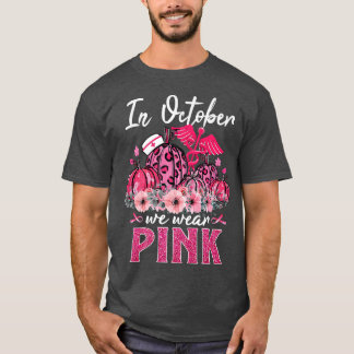Camiseta Em outubro Vestimos Enfermeira Rosa A Vida Pumpkin