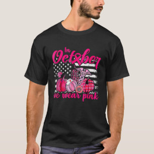 Camiseta Em outubro, Vestimos Enfermeira Rosa-Pumpkin Mama-