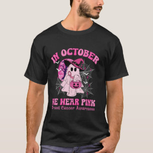 Camiseta Em outubro, Vestimos Fantasma de Groovy, Cancer de