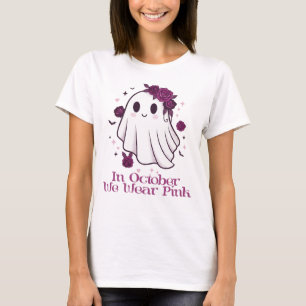 Camiseta Em outubro Vestimos Fantasmas Rosa