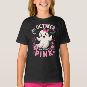 Camiseta Em outubro, Vestimos Fantasmas Rosa, Rosa, Rosa, F