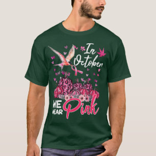 Camiseta Em outubro, Vestimos Fita Cor-de-Fita Rosa