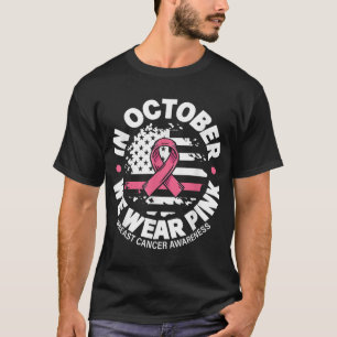Camiseta Em outubro Vestimos Fita Rosa Fita 2025 Cancer Da