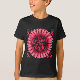 Camiseta Em outubro, Vestimos Fita Rosa Fita De Girassol Ca