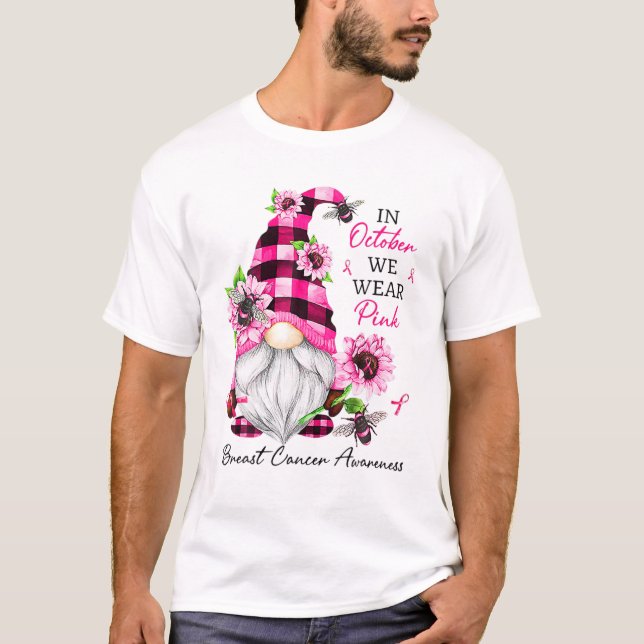 Camiseta Em outubro, Vestimos Gn de Consciência do Cancer d (Frente)