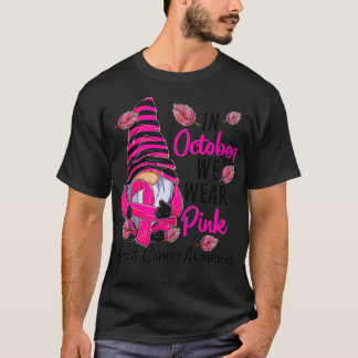 Camiseta Em outubro Vestimos Gnomo Rosa Cancer Mama Awaren