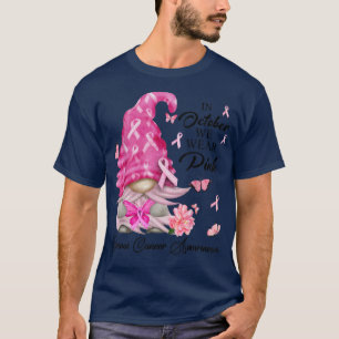 Camiseta Em outubro Vestimos Gnomo Rosa Cancer Mama Awaren