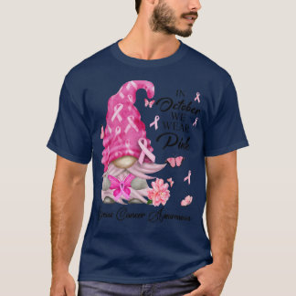 Camiseta Em outubro Vestimos Gnomo Rosa Cancer Mama Awaren