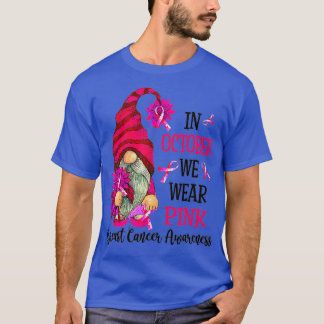 Camiseta Em outubro Vestimos Gnomo Rosa Cancer Mama Awaren