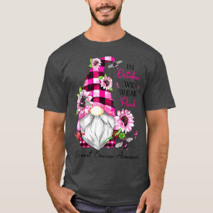 Camiseta Em outubro Vestimos Gnomo Rosa Cancer Mama Awaren