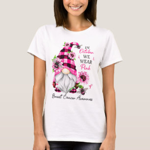 Camiseta Em outubro Vestimos Gnomo Rosa Cancer Mama Awaren