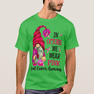 Camiseta Em outubro Vestimos Gnomo Rosa Cancer Mama Awaren