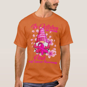 Camiseta Em outubro Vestimos Gnomo Rosa Cancer Mama Awaren