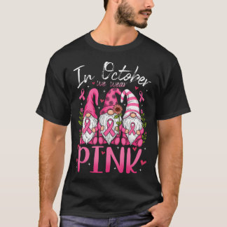 Camiseta Em outubro Vestimos Gnomos de Fita Rosa Mamíferos