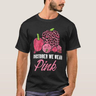 Camiseta Em outubro, Vestimos Mata De Abóbora-Puma Rosa