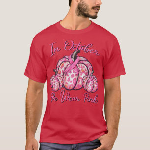 Camiseta Em outubro, Vestimos Mata-Leopardo Rosa-Rosa