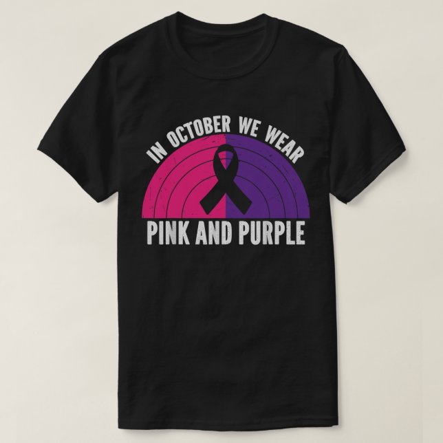 Camiseta Em Outubro, Vestimos O Awarene De Outubro Rosa E R (Frente do Design)