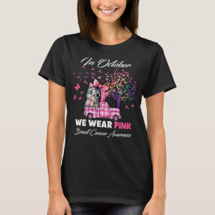 Camiseta Em outubro Vestimos O Botão Da Árvore De Cancer