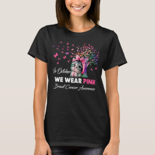 Camiseta Em outubro Vestimos O Botão Da Árvore De Cancer De