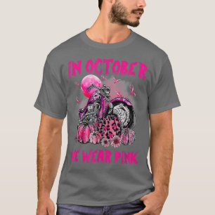 Camiseta Em outubro, Vestimos O Cancer B da moto cor-de-ros