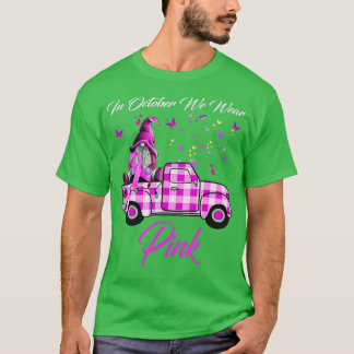 Camiseta Em outubro Vestimos O Cancer Da Mama De Caminhão R