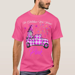 Camiseta Em outubro Vestimos O Cancer Da Mama De Caminhão R