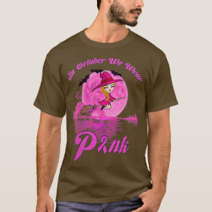 Camiseta Em outubro, Vestimos O Cancer De Mama De Bruxas Ro