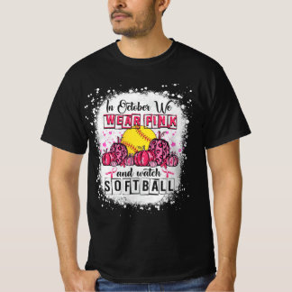Camiseta Em outubro, vestimos o Cancer de Mama de Softball 