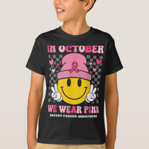 Camiseta Em outubro Vestimos O Cancer De Mama Retrorrosorçã