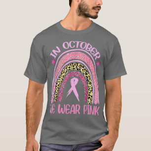 Camiseta Em outubro Vestimos o Cancer-mama rosa-leopardo em