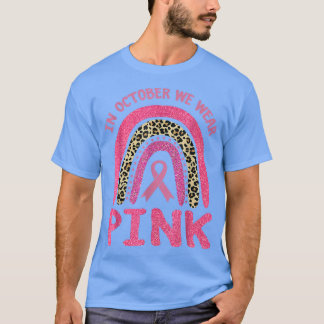 Camiseta Em outubro Vestimos o Cancer-mama rosa-leopardo em