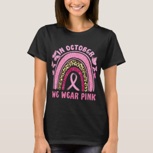 Camiseta Em outubro Vestimos o Cancer-mama rosa-leopardo em