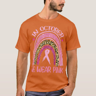 Camiseta Em outubro Vestimos o Cancer-mama rosa-leopardo em