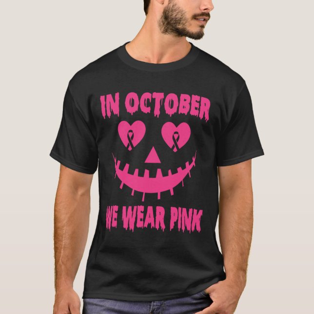 Camiseta Em outubro, Vestimos O Cancer Rosa De Mama (Frente)