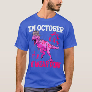 Camiseta Em outubro Vestimos O Cancer Rosa Tre Dino Kid