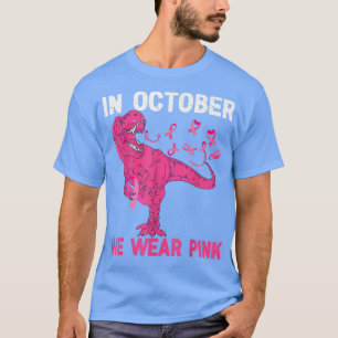 Camiseta Em outubro Vestimos O Cancer Rosa Tre Dino Kid