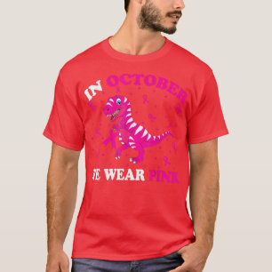 Camiseta Em outubro Vestimos O Cancer Rosa Tre Dino Kid