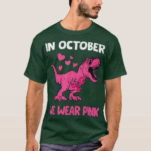 Camiseta Em outubro Vestimos O Cancer Rosa Tre Dino Kid