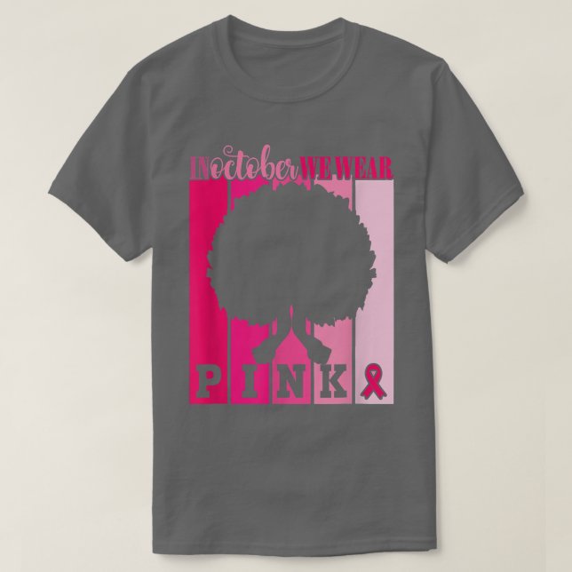 Camiseta Em outubro, Vestimos o conhecimento do Cancer de f (Frente do Design)