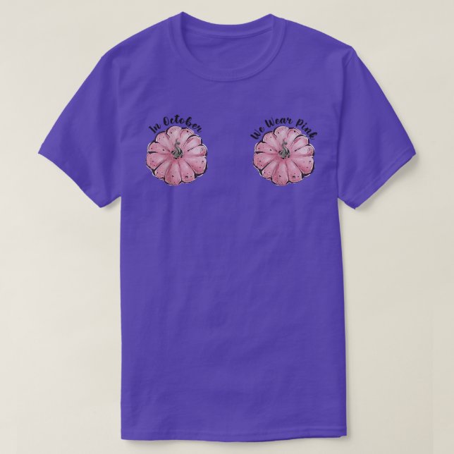Camiseta Em outubro, Vestimos o Hall do Cancer de Mama Rosa (Frente do Design)