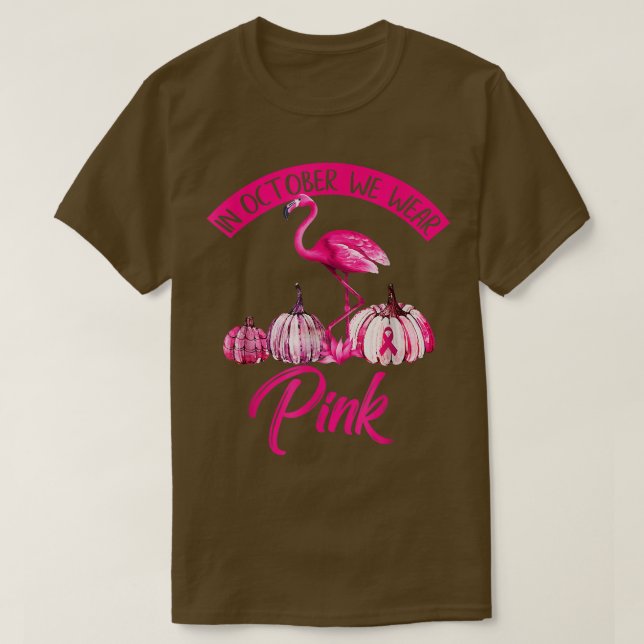 Camiseta Em outubro, Vestimos o Hall do Cancer de Mama Rosa (Frente do Design)