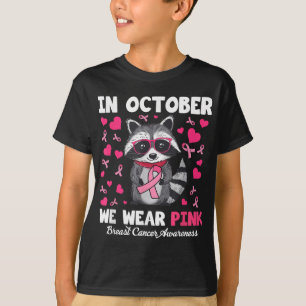 Camiseta Em outubro, Vestimos O Ra De Consciência Do Cancer