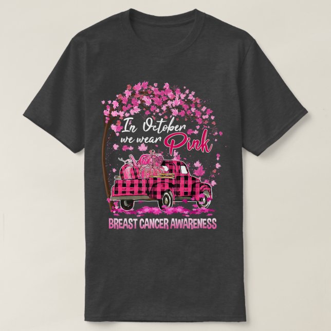 Camiseta Em outubro, Vestimos Pink Ribbon Truck Lepard Brea (Frente do Design)