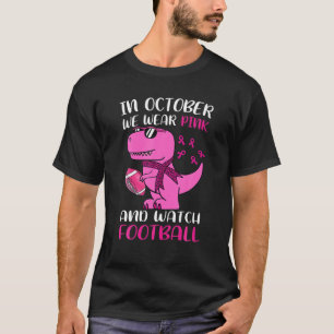 Camiseta Em outubro Vestimos Presente De Dinossauro Rosa De