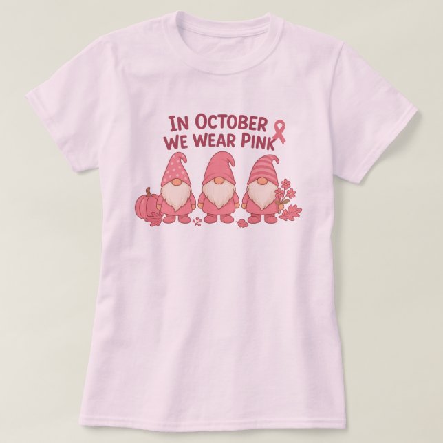 Camiseta Em outubro Vestimos Rosa (Frente do Design)