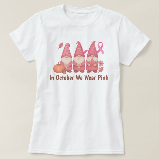 Camiseta Em outubro Vestimos Rosa (Frente do Design)