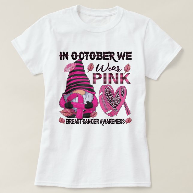 Camiseta Em Outubro, Vestimos Rosa E Assistimos A Uma Besta (Frente do Design)