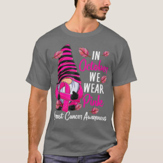 Camiseta Em outubro Vestimos Rosa - Gnomo Cancer de Mama em